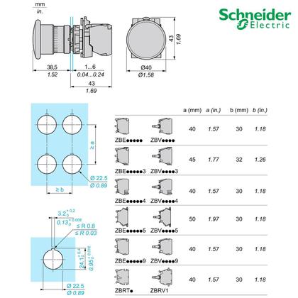 Imagem de 5 Botão Comando 22mm Com Trava Puxa Vermelho - Schneider