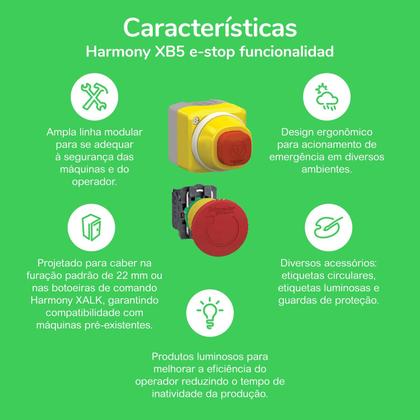 Imagem de 5 Botão Comando 22mm Com Trava Puxa Vermelho - Schneider