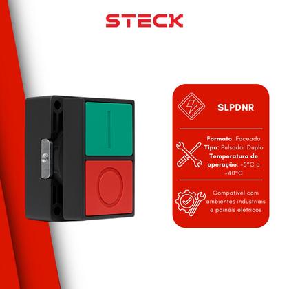 Imagem de 5 Botão Duplo Comando Faceado Steck SLPDNR Max Botton IP40