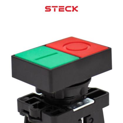 Imagem de 5 Botão Duplo Comando Faceado Steck SLPDNR Max Botton IP40