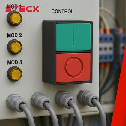 Imagem de 5 Botão Duplo Comando Faceado Steck SLPDNR Max Botton IP40