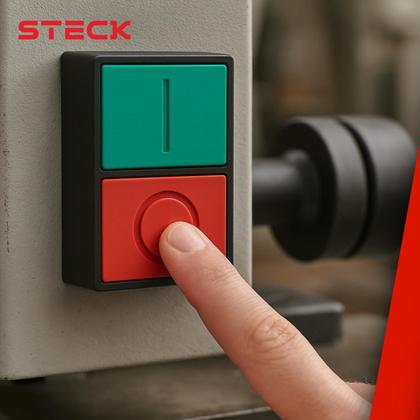 Imagem de 5 Botão Duplo Comando Faceado Steck SLPDNR Max Botton IP40