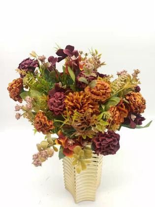 Imagem de 5 Buque De Flor Artificial Com Hortênsias Campestres E Cravo