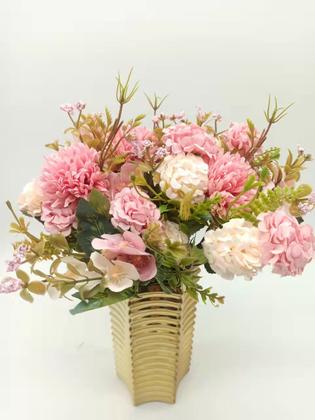 Imagem de 5 Buque De Flor Artificial Com Hortênsias Campestres E Cravo