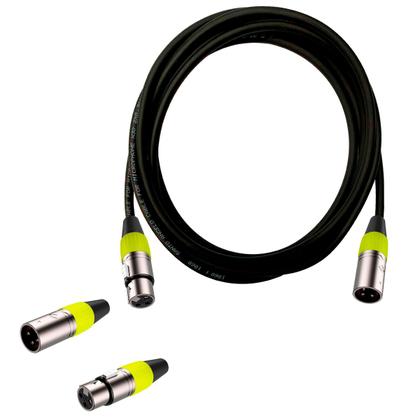 Imagem de 5 cabos de microfone balanceado xlr santo angelo 7 metros vermelho, azul, verde e amarelo