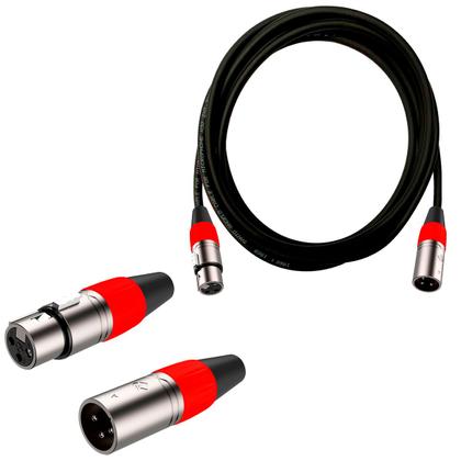 Imagem de 5 cabos de microfone balanceado xlr santo angelo 7 metros vermelho, azul, verde e amarelo