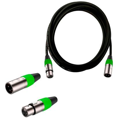Imagem de 5 cabos de microfone balanceado xlr santo angelo 7 metros vermelho, azul, verde e amarelo