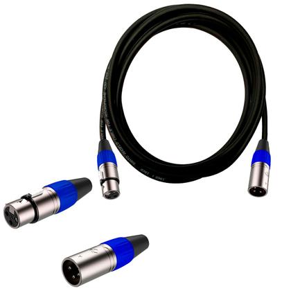 Imagem de 5 cabos de microfone balanceado xlr santo angelo 7 metros vermelho, azul, verde e amarelo