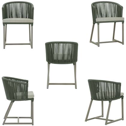 Imagem de 5 Cadeiras de Jantar Área Noronha em Alumínio com Pintura Fendi Corda Náutica E3 Trama Original