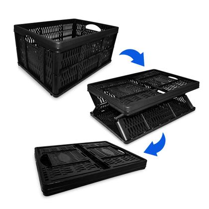 Imagem de 5 Caixa Organizadora Desmontável Plástica Dobrável 32L Preta