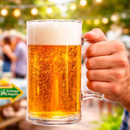 Imagem de 5 Caneca Acrílico Chopp Transparente Cristal Lisa 500ml fes