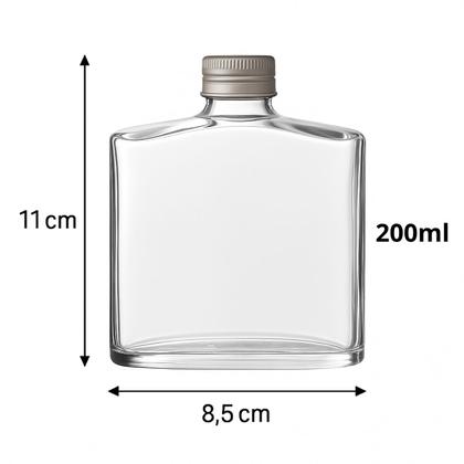 Imagem de 5 Cantil De Vidro Com Tampa 200ml Garrafa Para Bebidas