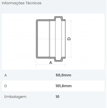 Imagem de 5 Caps Tampão 100mm Interromper Fluxo De Água Esgoto Fortlev