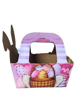 Imagem de 5 Cestinhas Papel Cartão Coelho de Páscoa 20x12x24cm