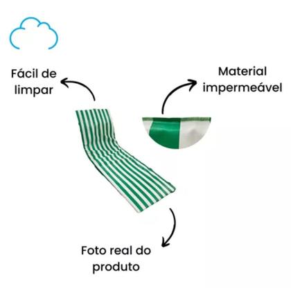 Imagem de 5 Colchão Almofada Espreguiçadeira Dupla-face Listrado Verde