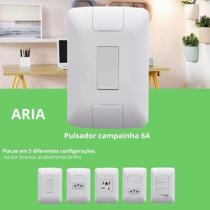 Imagem de 5 Conjunto Aria 4x2 1 Pulsador Campainha Vertical Tramontina