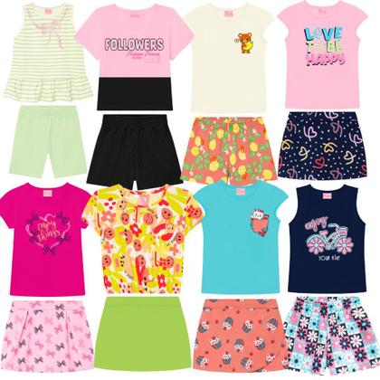 Imagem de 5 Conjunto Infantil de Verão Menina 4 ao 10 anos Arrumado