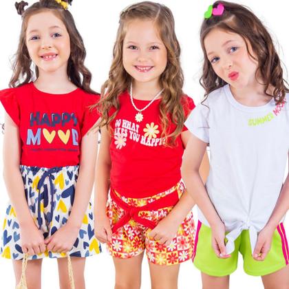 Imagem de 5 Conjunto Infantil de Verão Menina 4 ao 10 anos Arrumado