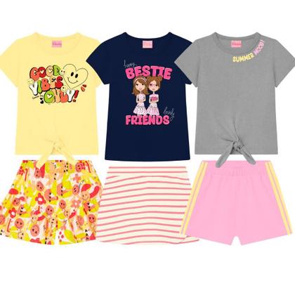 Imagem de 5 Conjunto Infantil De Verão Menina 4 Ao 10 Anos Arrumado