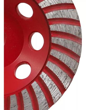 Imagem de 5 Discos Rebolo Diamantado 180mm Rosca M14 Concreto Pedra Vermelho