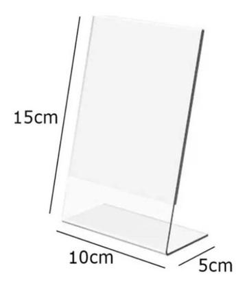 Imagem de 5 Display L Expositor 10x15 Acrílico Cardápio Pix Qr A6 vert