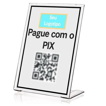 Imagem de 5 Display L Expositor 10X15 Acrílico Cardápio Pix Qr Code