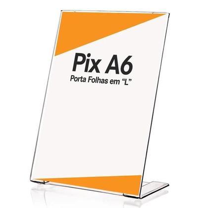 Imagem de 5 Display L Expositor 10X15 Acrílico Cardápio Pix Qr Code