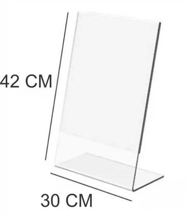 Imagem de 5 Display L Expositor 42X30 Acrílico Cardápio Pix Qr A3 Ver