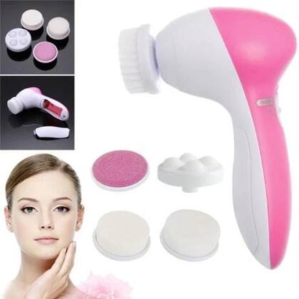 Imagem de 5 Em 1 Massageador Facial Elétrico Rosa