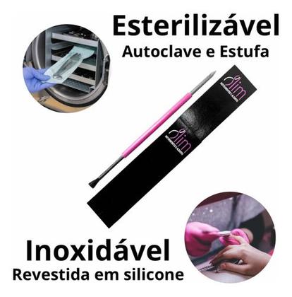 Imagem de 5 Espátulas Cuticula Mista Inox Manicure Slim Cutelaria