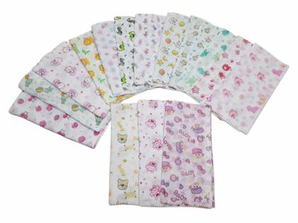 Imagem de 5 Fralda Luxo Bebê Estampada 70x70cm Comum
