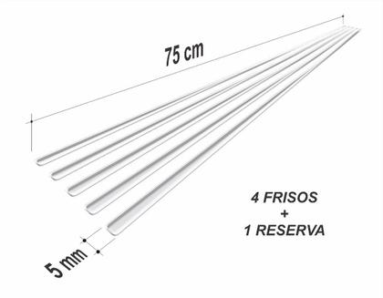 Imagem de 5 Frisos Adesivo Protetor 3d Transparente Quina Porta Carro