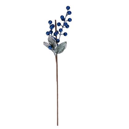 Imagem de 5 Galhos Berries enfeite natalino azul 55cm