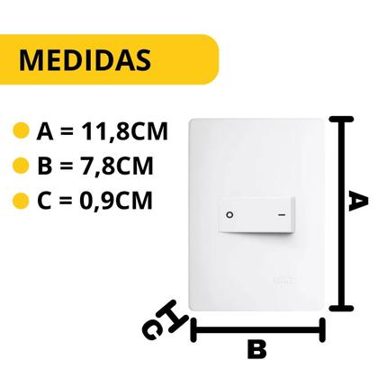 Imagem de 5 Interruptor Simples Triplo Habitat Branco Fame 2095