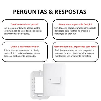 Imagem de 5 Interruptor Simples Triplo Habitat Branco Fame 2095