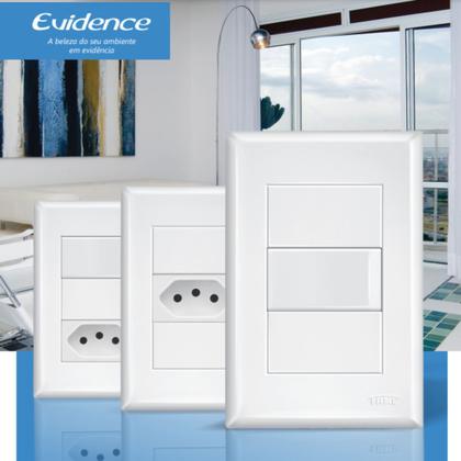 Imagem de 5 Interruptores Simples 4x2 16A Com Parafuso Evidence - FAME