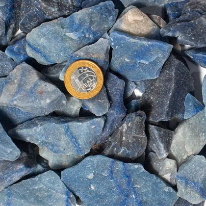 Imagem de 5 Kg Cascalho Bruto Quartzo Azul Natural 10 a 70mm Tipo B