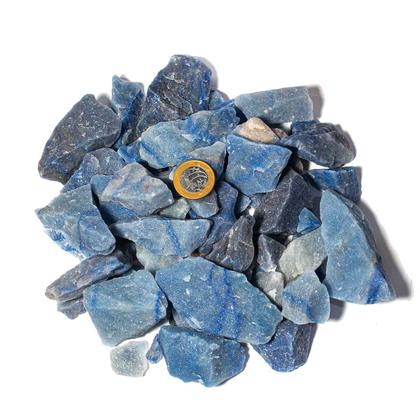 Imagem de 5 Kg Cascalho Bruto Quartzo Azul Natural 10 a 70mm Tipo B