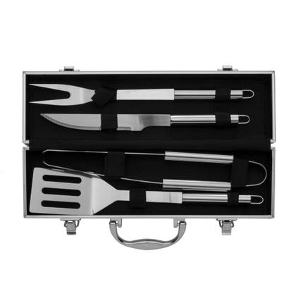 Imagem de 5 Kits - Kit Churrasco Maleta Inox + Tábua de Corte