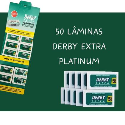 Imagem de 5 Lâmina De Barbear Derby Extra C50 Lâminas Original Barato