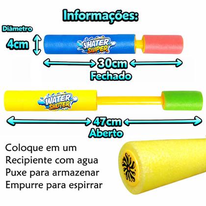 Imagem de 5 Lançadores de Água Brinquedo p/ Piscina e Praia Macarrão