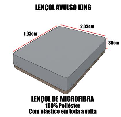 Imagem de 5 Lençois King Avulso Com Elástico Premium 5 Unidades