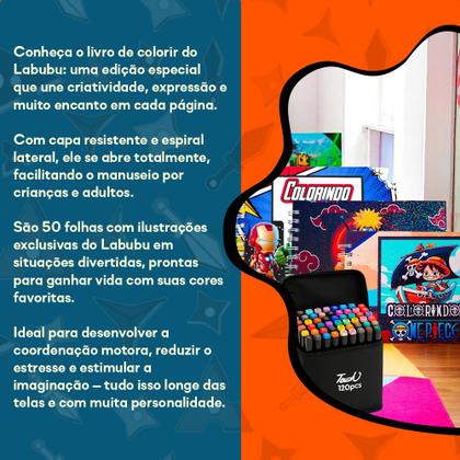 Imagem de 5 Livro de Colorir Tipo Boobie Goods Com 120 Canetas