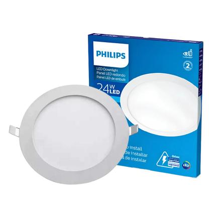 Imagem de 5 Luminárias Plafon 24w Philips Embutir 4000k Neutra Bivolt
