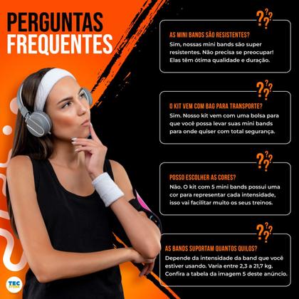 Imagem de 5 Mini Band Elastico Academia Fit Treino Funcional Exercício