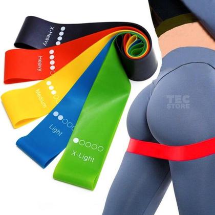 Imagem de 5 Mini Band Elastico Academia Fit Treino Funcional Exercício - Vixxer