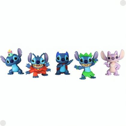 Imagem de 5 Mini Bonecos de 7cm do Stitch Colecionáveis 3991 Sunny