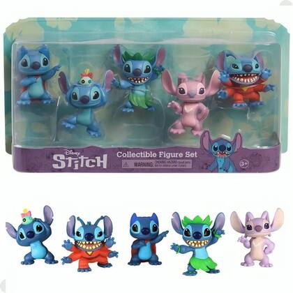 Imagem de 5 Mini Bonecos de 7cm do Stitch Colecionáveis 3991 Sunny