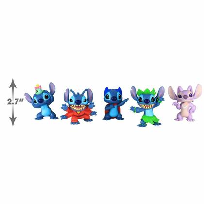 Imagem de 5 Mini Bonecos de 7cm do Stitch Colecionáveis - Disney - Sunny Brinquedos
