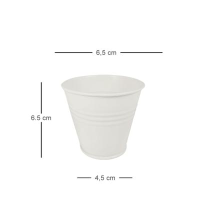 Imagem de 5 Mini vaso cachepot metal decorativo e vasinho festas creme
